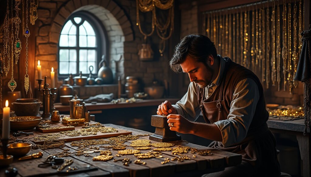 découvrez l'art fascinant de la fabrication de bijoux au moyen âge. plongez dans les techniques, matériaux et influences qui ont façonné l'ornementation médiévale, et apprenez comment les artisans de l'époque créaient des pièces uniques et raffinées.