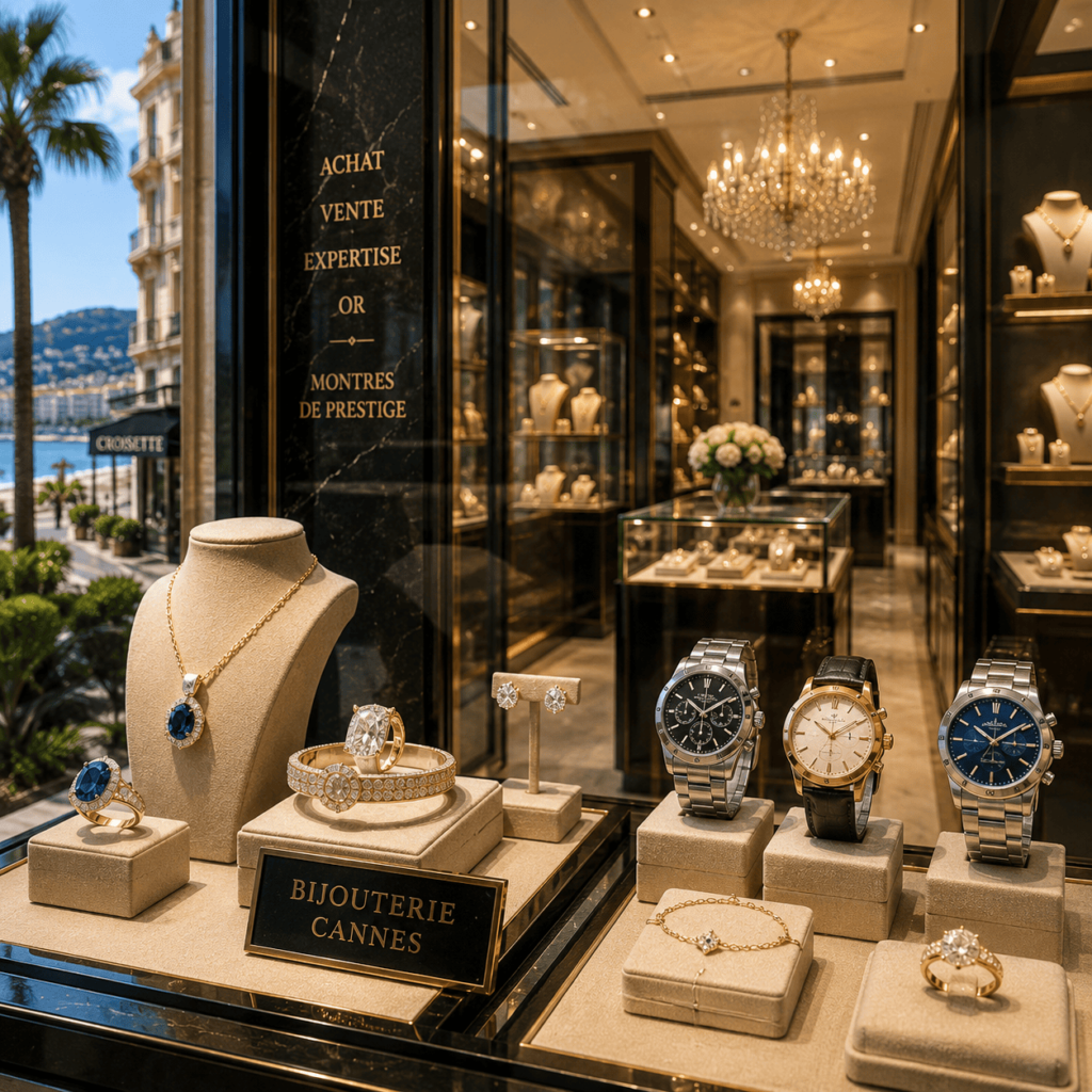 Vitrine de bijoux à Cannes

